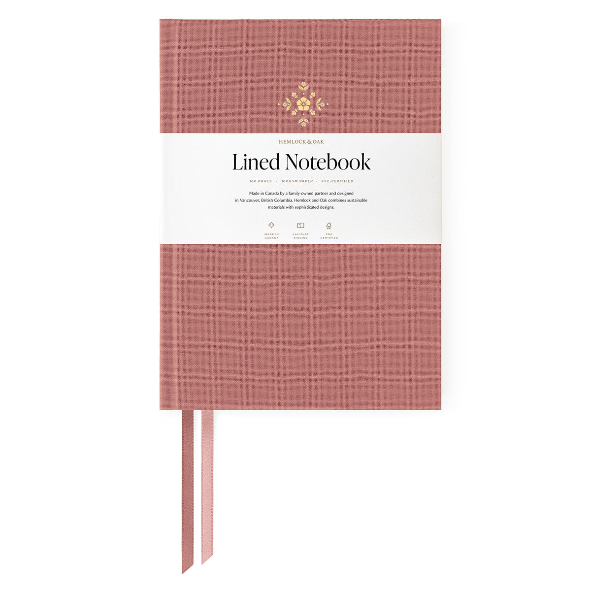 Rosewood - Lined Notebook - Jardin Foil #color_Rosewood