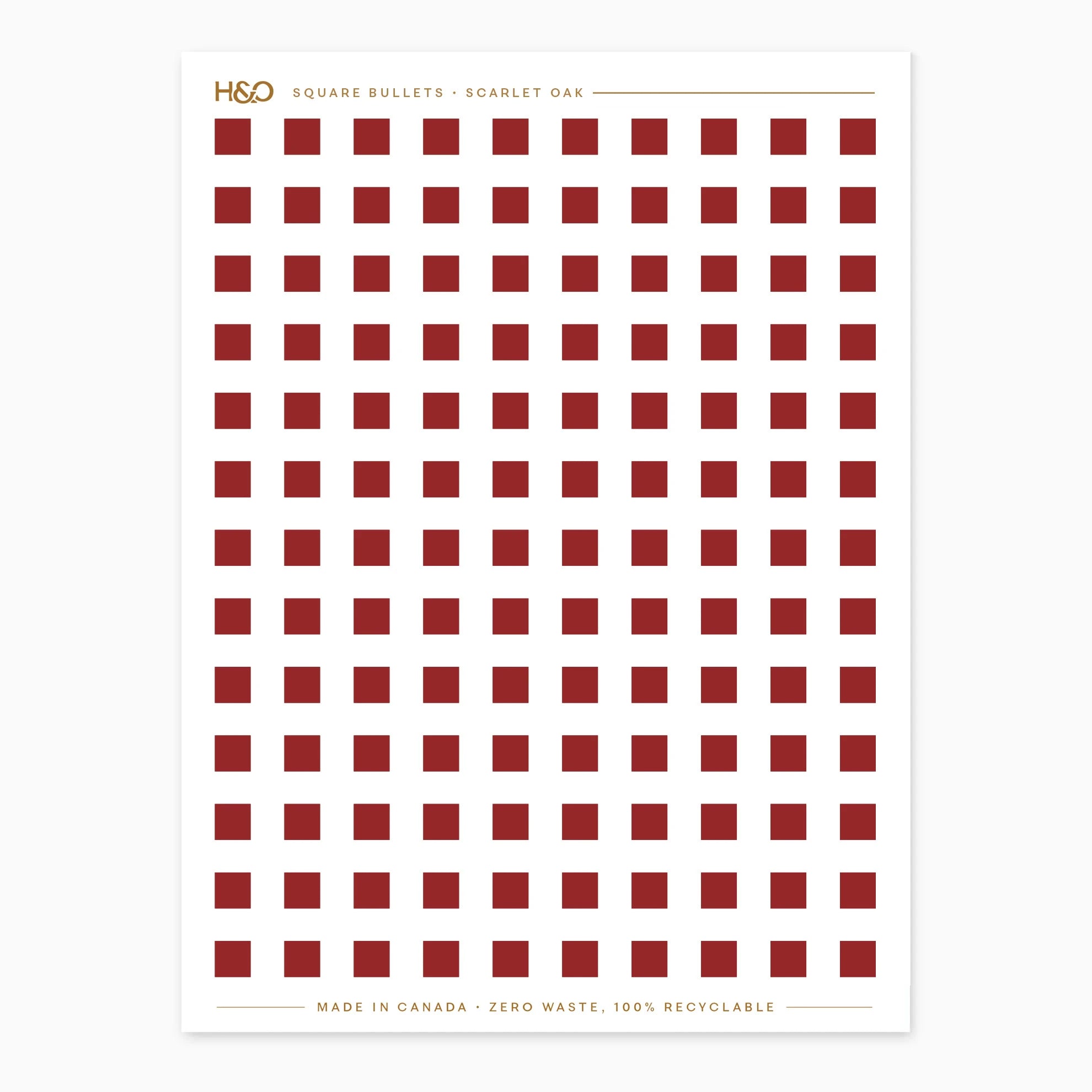 Square Bullets Stickers in Scarlet Oak #color_scarlet oak