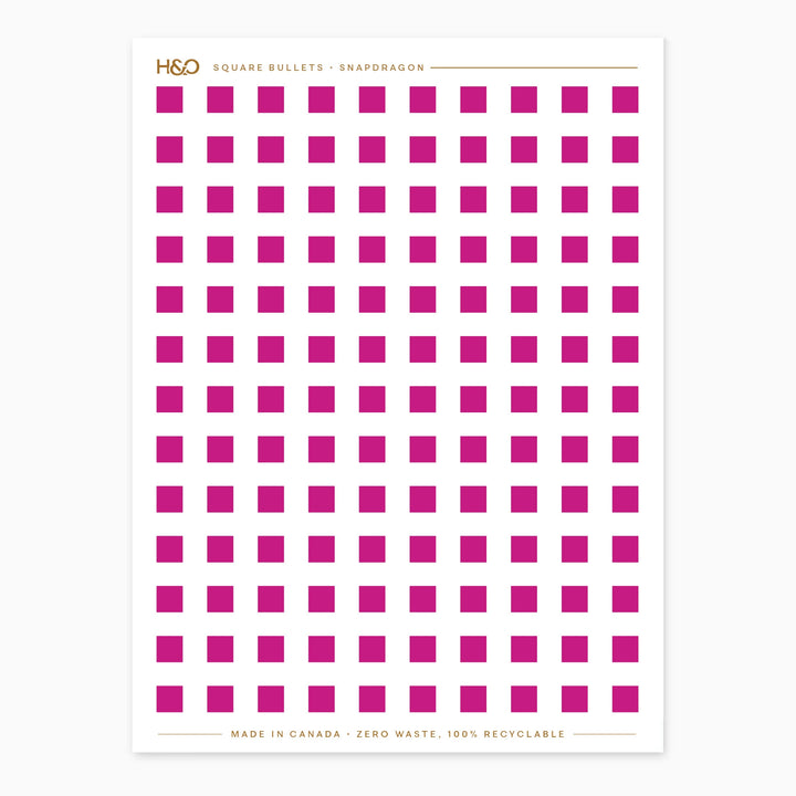 Square Bullets Stickers