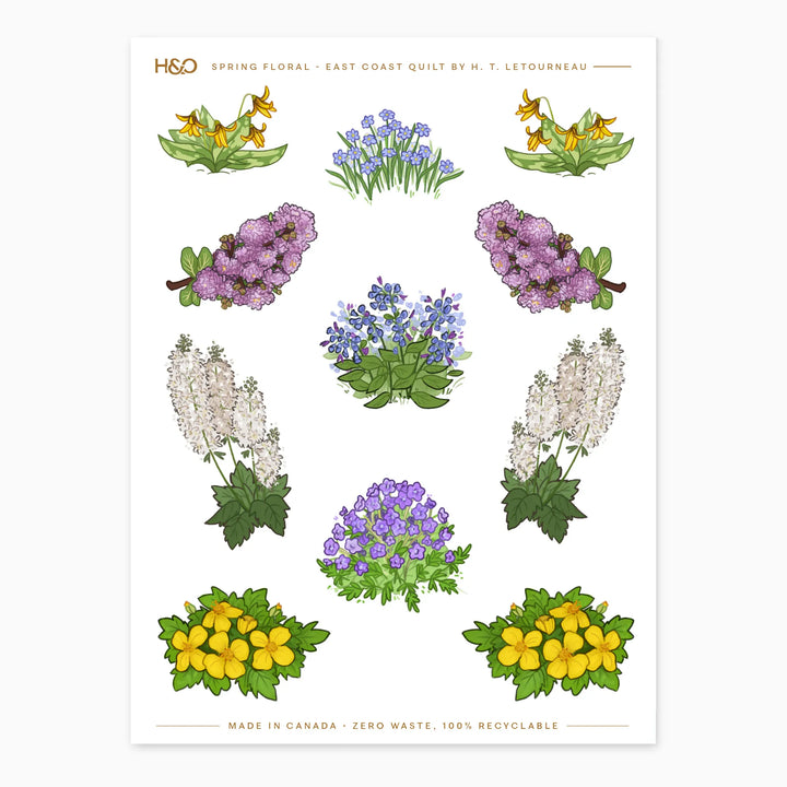 Spring Florals - East Coast Quilt Stickers