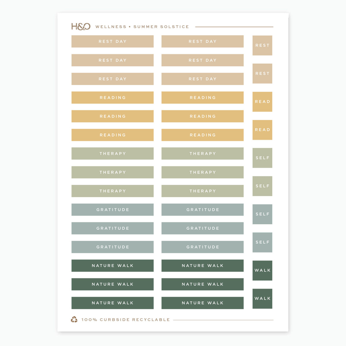 Wellness Stickers | Hemlock & Oak