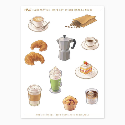 Cafe Stickers Set
