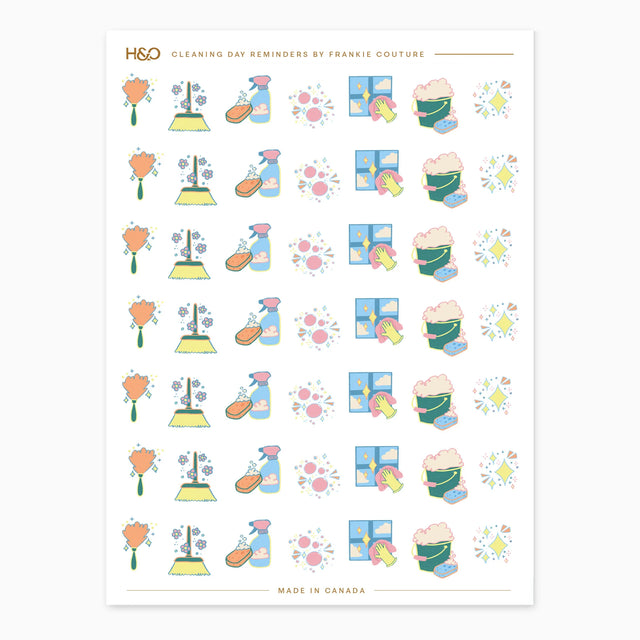 Cleaning Day Reminders Stickers