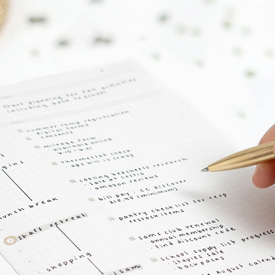 Daily planner open layout