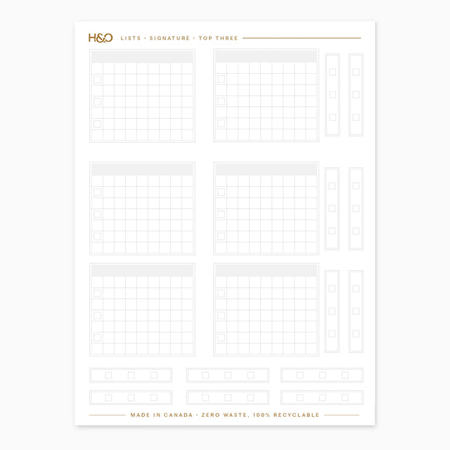 Lists - Top Three Stickers