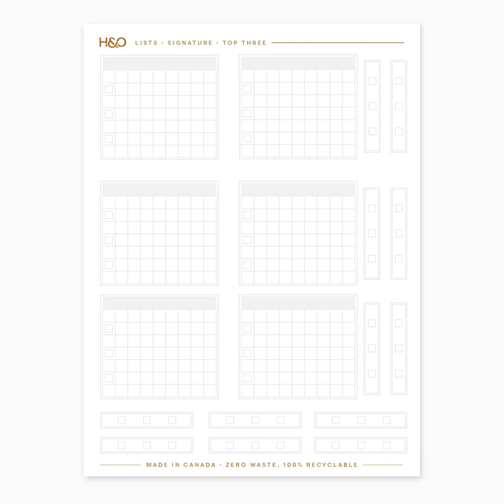 Lists - Top Three Stickers