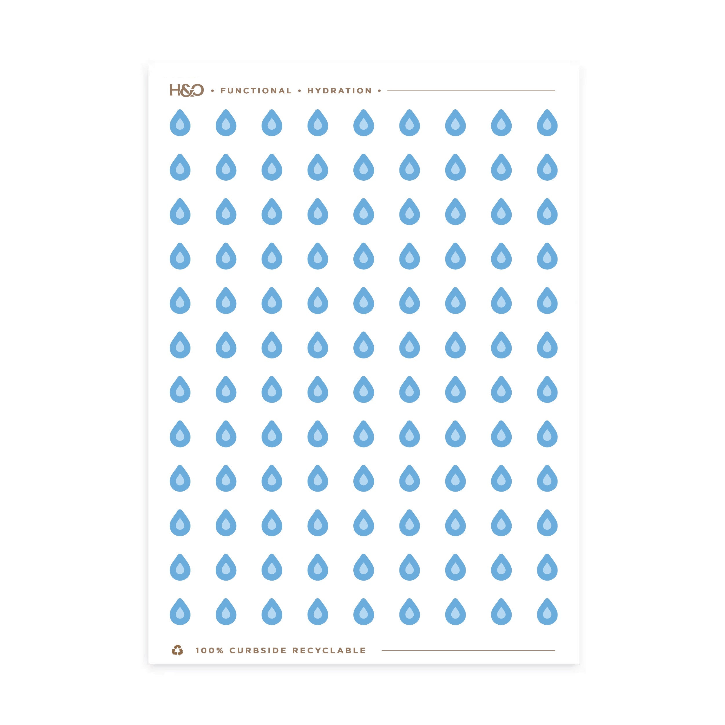 Hydration planner stickers, Hemlock & Oak