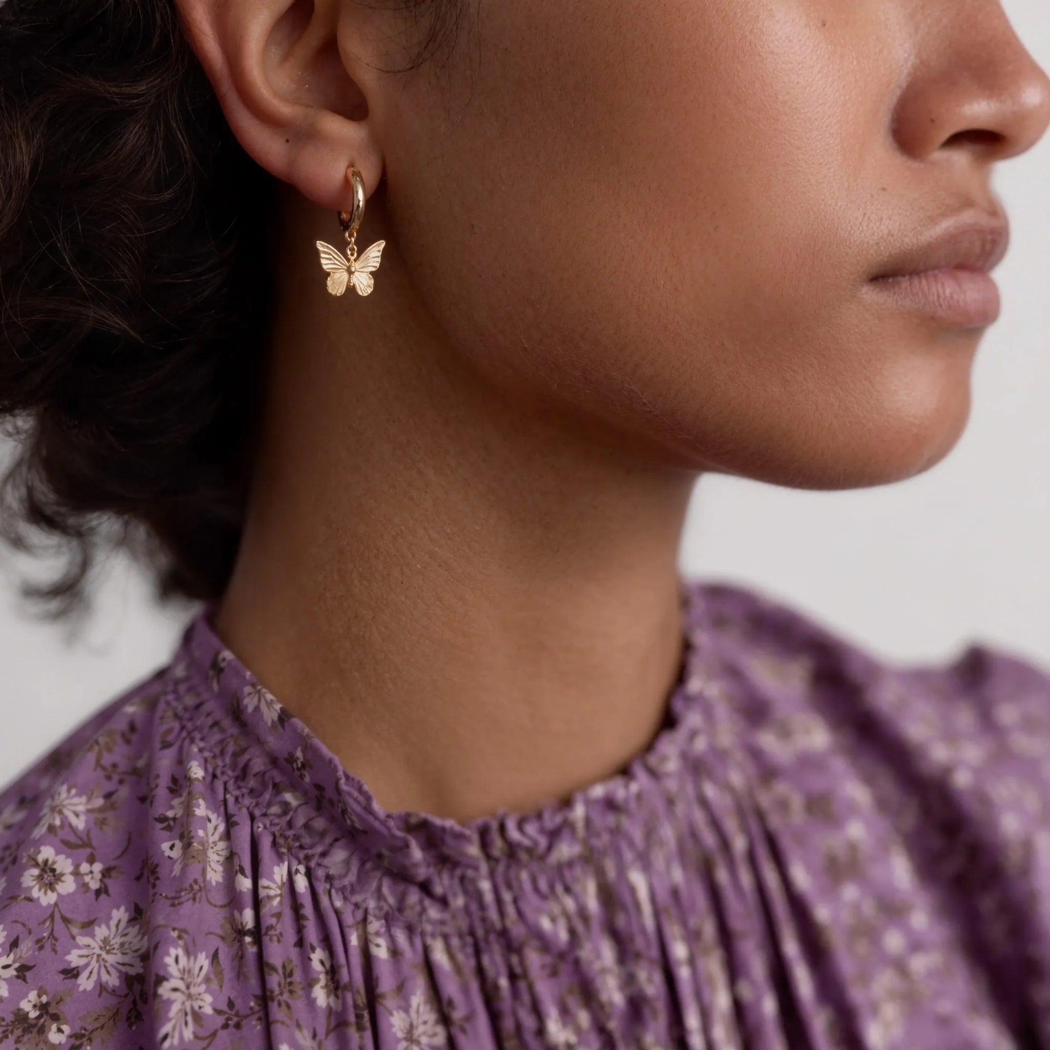 Monarque Charm Huggie Hoop Earrings