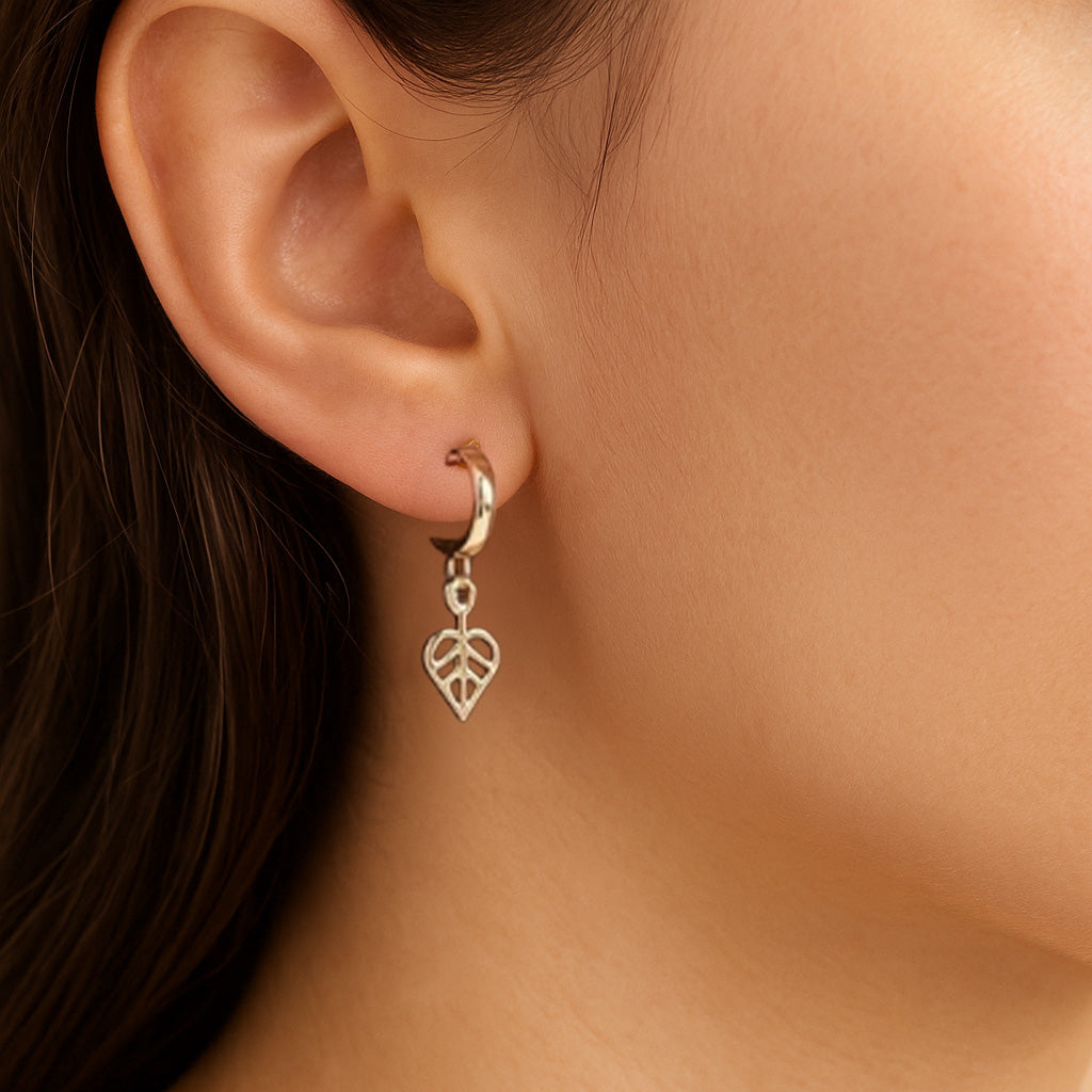 Heritage Leaf Hinged Hoop Earrings