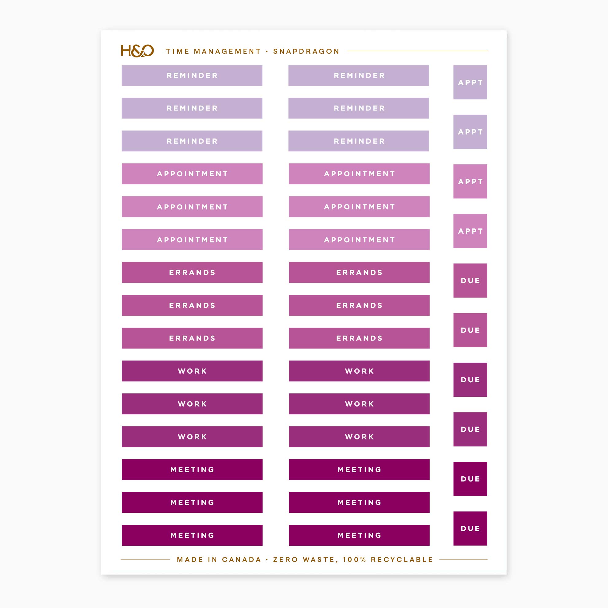 Time Management Stickers