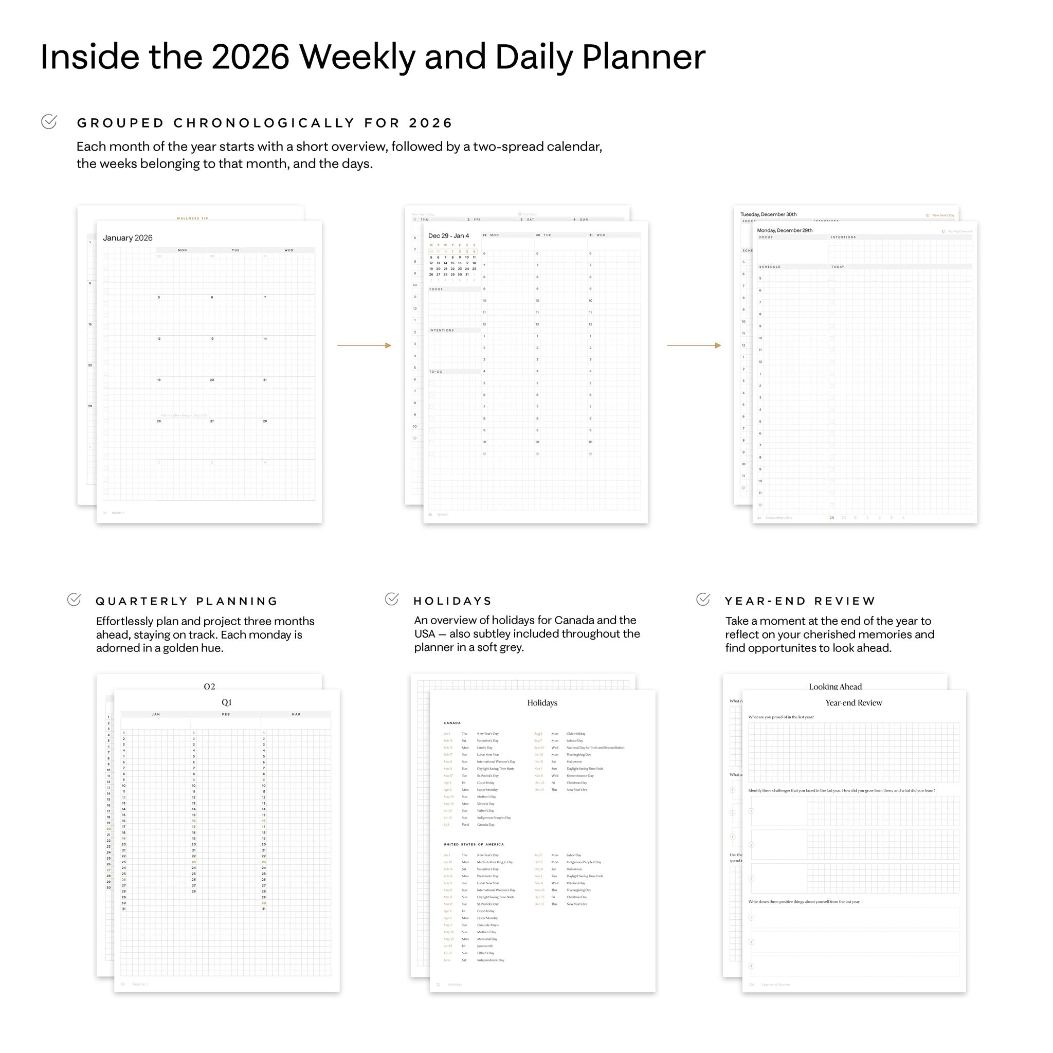 2026 Weekly & Daily Planner (Hardcover, 70gsm)
