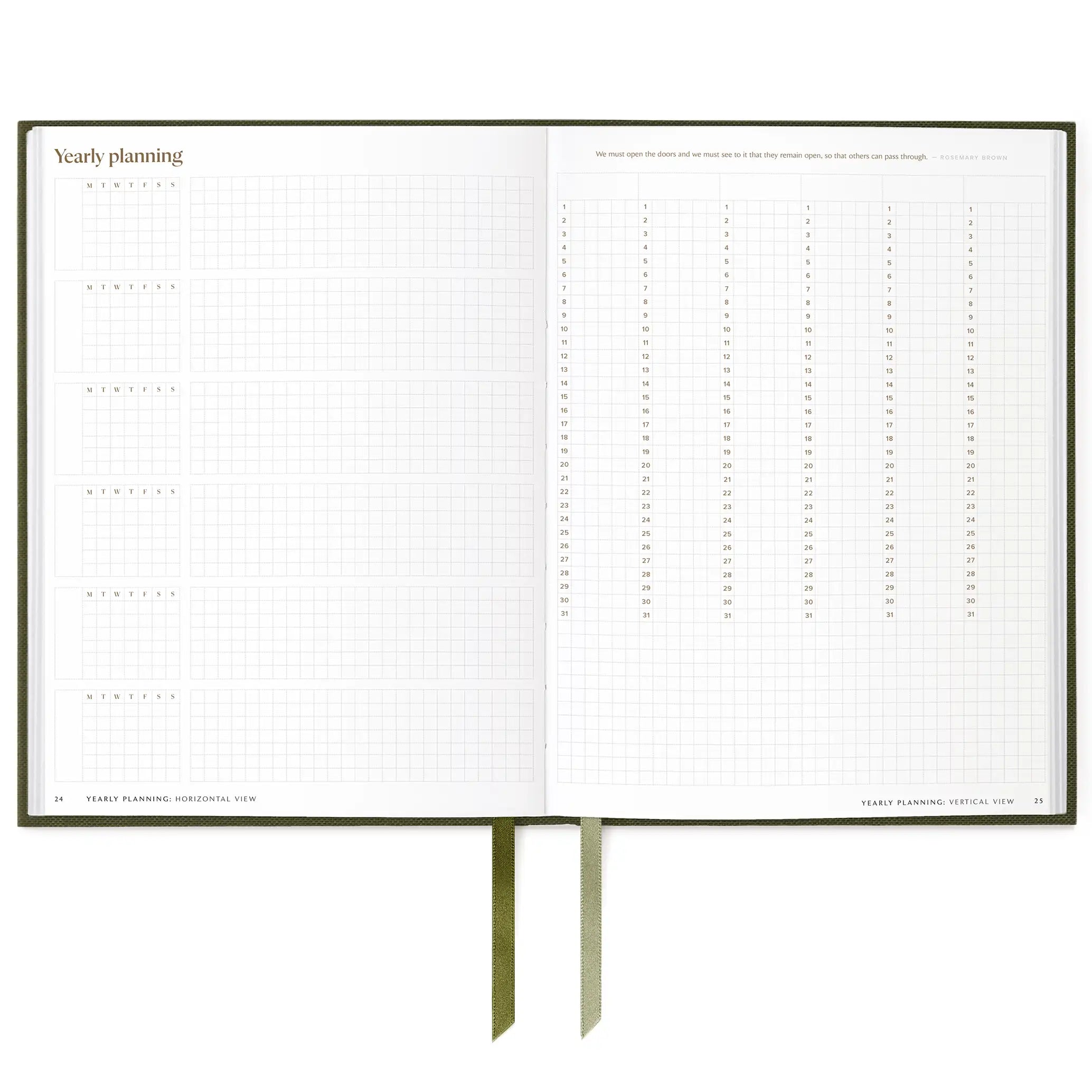 Undated Daily Planner - Hemlock & Oak #color_secret garden