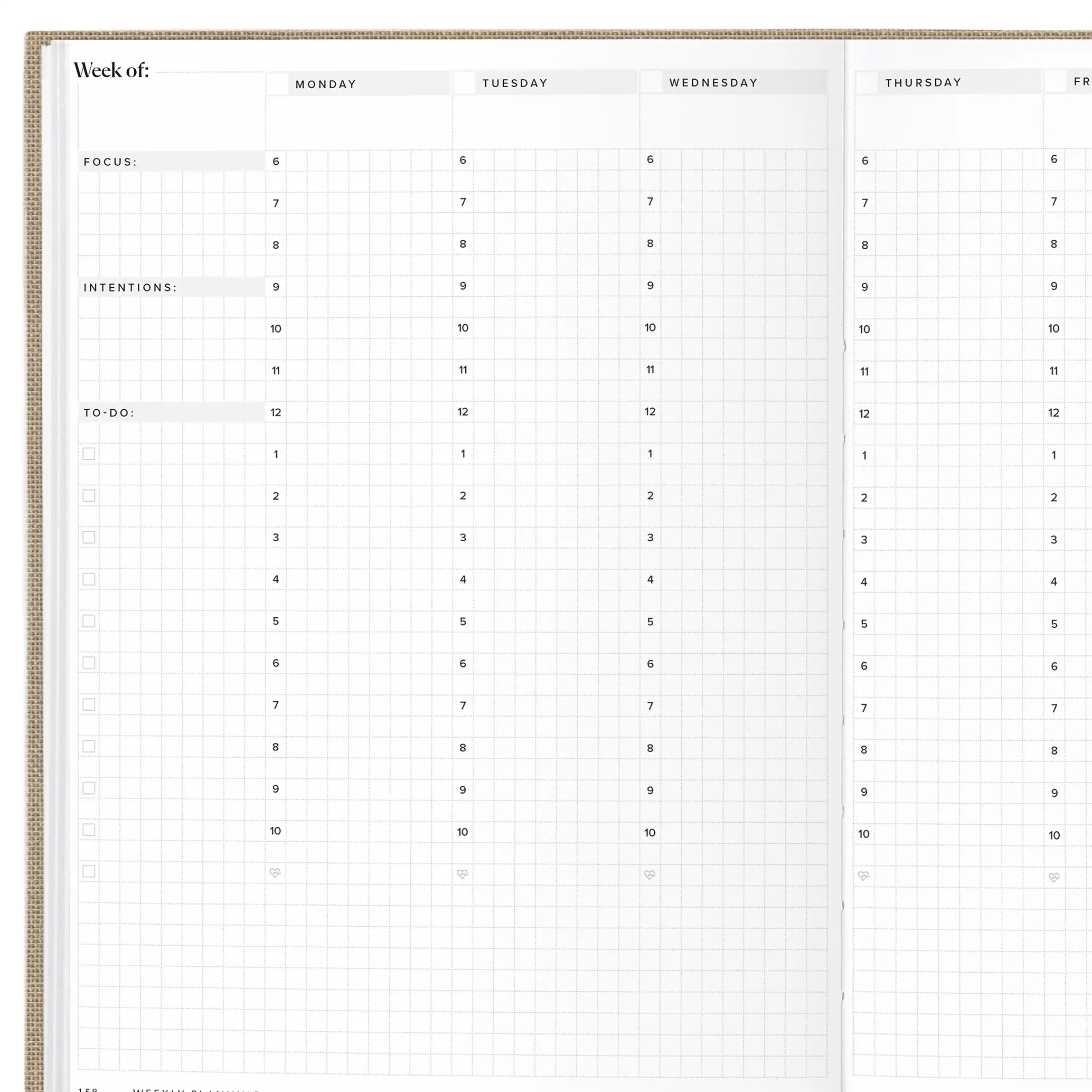 Undated Weekly Planner Oak #color_Oak