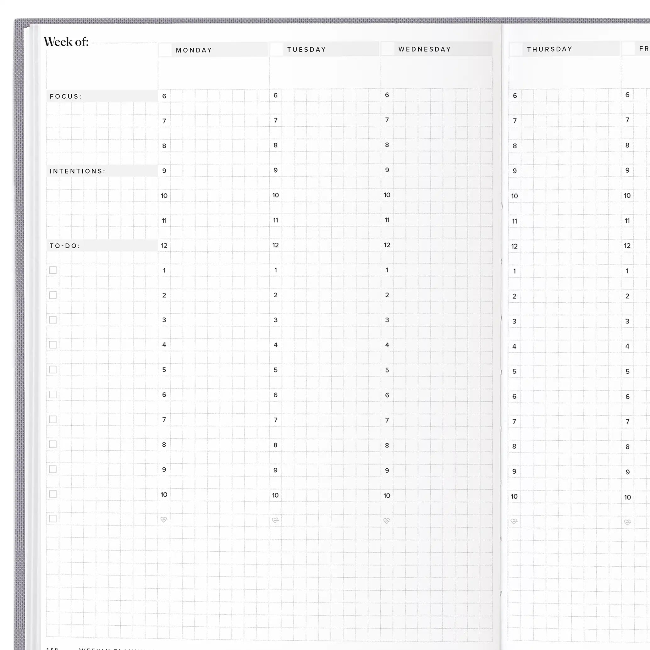 Undated Weekly Planner #color_