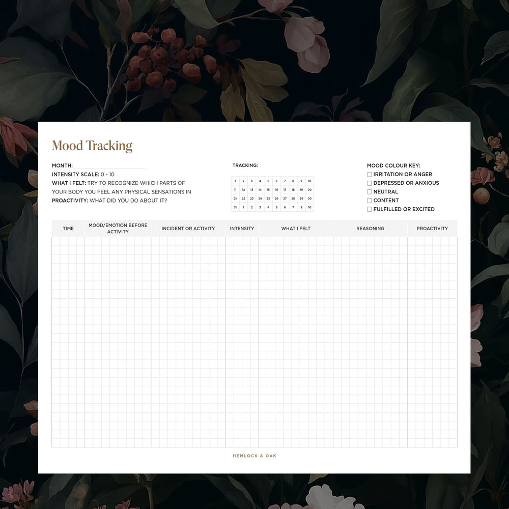 Printable Mood Tracker Download | Hemlock & Oak