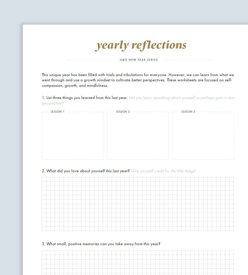 Printable Yearly Reflections #color_