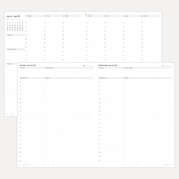 Weekly & Daily, combined layout: a close-up of a real 2027 planner page